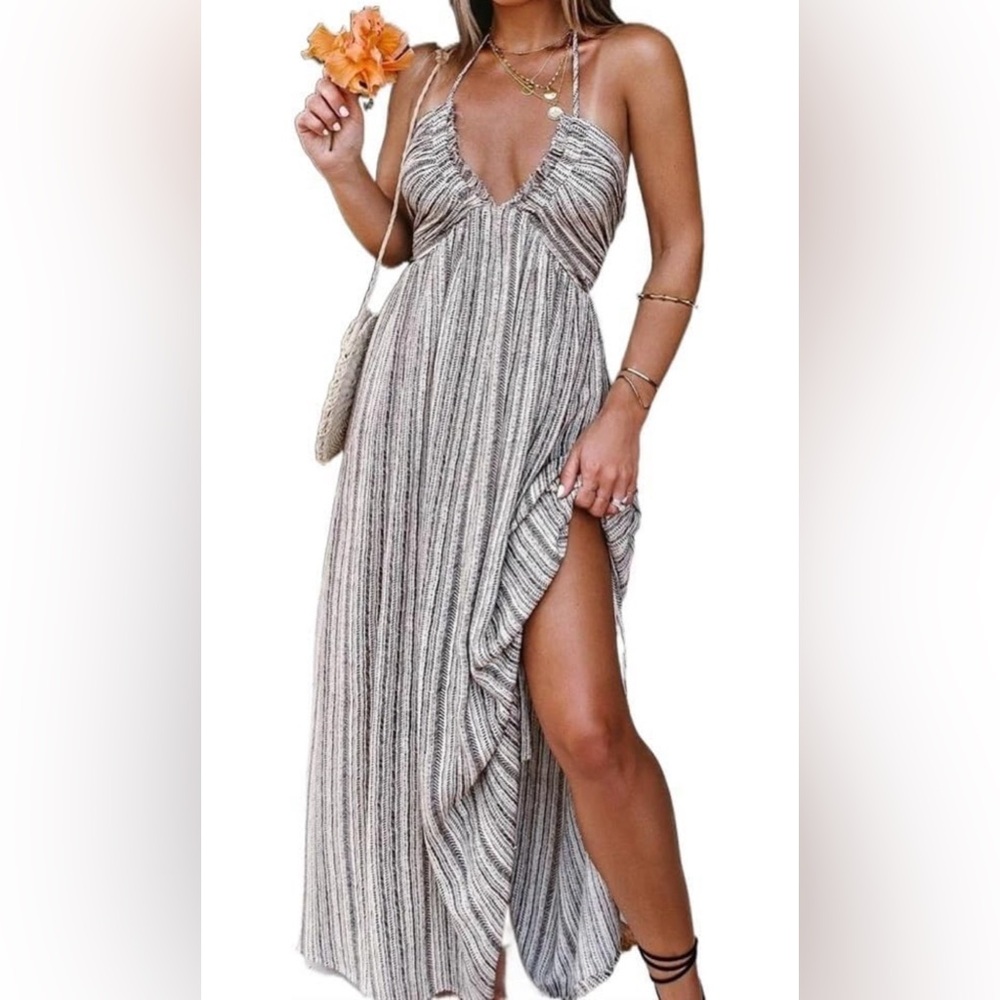 Vici brown boho maxi dress